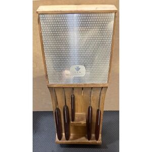 Vintage Mcm Atomic Flint Stainless Wood Knife Set 6 Vanadium Waverly *Incomplete